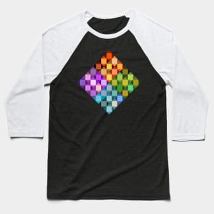 Abstract Tiles - rainbow Baseball T-Shirt